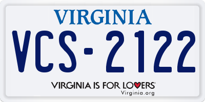VA license plate VCS2122