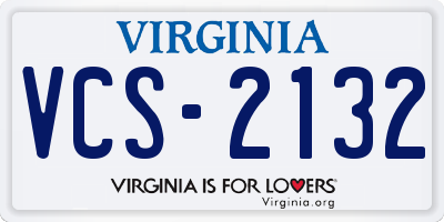 VA license plate VCS2132