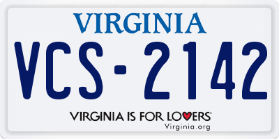 VA license plate VCS2142