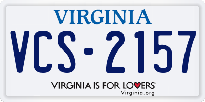 VA license plate VCS2157