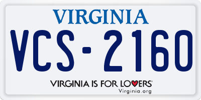 VA license plate VCS2160