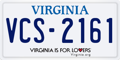 VA license plate VCS2161