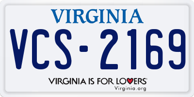 VA license plate VCS2169