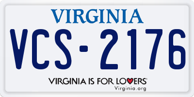 VA license plate VCS2176