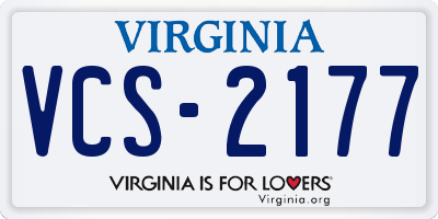 VA license plate VCS2177