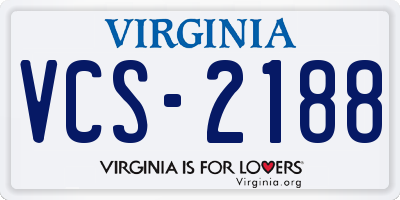 VA license plate VCS2188