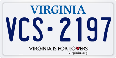 VA license plate VCS2197