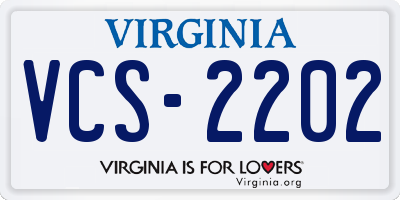 VA license plate VCS2202