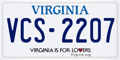 VA license plate VCS2207