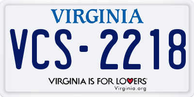 VA license plate VCS2218