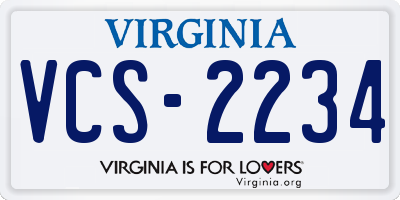 VA license plate VCS2234