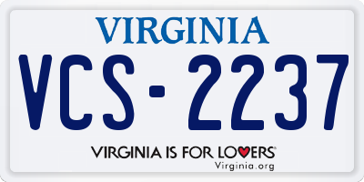 VA license plate VCS2237