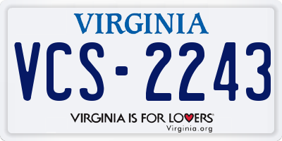 VA license plate VCS2243