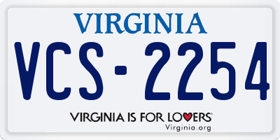 VA license plate VCS2254