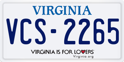 VA license plate VCS2265