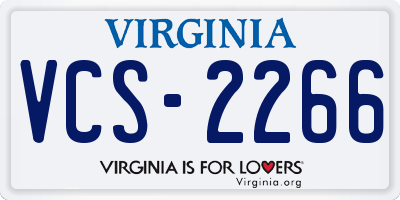 VA license plate VCS2266