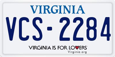 VA license plate VCS2284