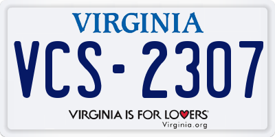 VA license plate VCS2307