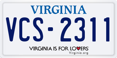 VA license plate VCS2311