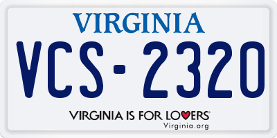 VA license plate VCS2320