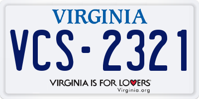 VA license plate VCS2321