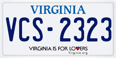 VA license plate VCS2323