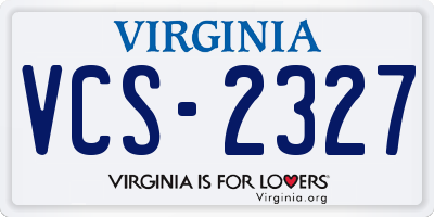VA license plate VCS2327
