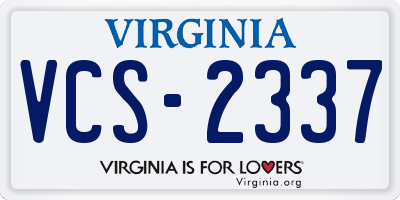 VA license plate VCS2337
