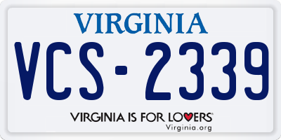 VA license plate VCS2339
