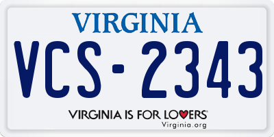 VA license plate VCS2343