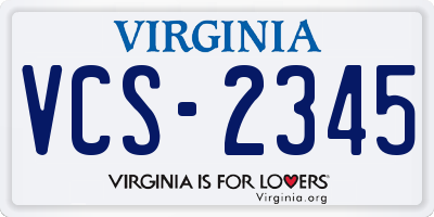 VA license plate VCS2345