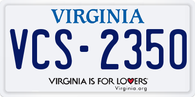 VA license plate VCS2350