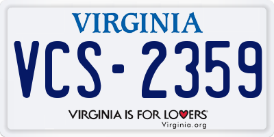 VA license plate VCS2359