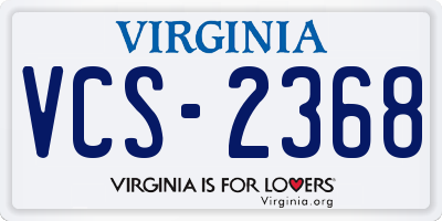 VA license plate VCS2368