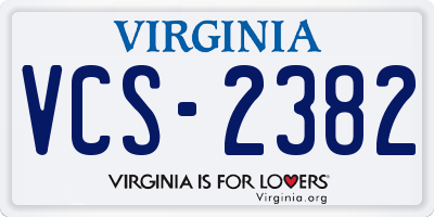 VA license plate VCS2382
