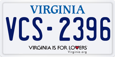 VA license plate VCS2396