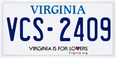 VA license plate VCS2409