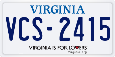 VA license plate VCS2415