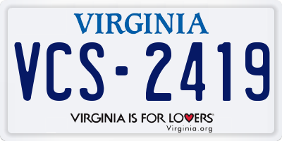 VA license plate VCS2419