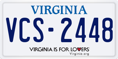 VA license plate VCS2448