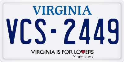 VA license plate VCS2449