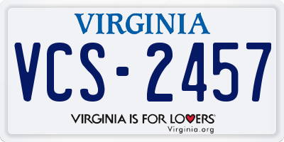 VA license plate VCS2457