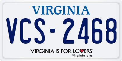 VA license plate VCS2468