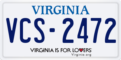 VA license plate VCS2472