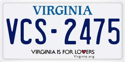 VA license plate VCS2475