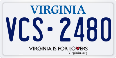 VA license plate VCS2480