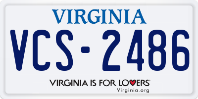 VA license plate VCS2486