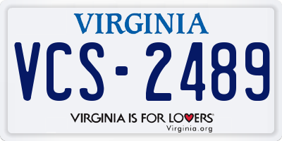 VA license plate VCS2489