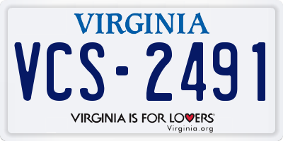 VA license plate VCS2491