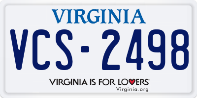 VA license plate VCS2498